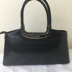 Vera Pelle Daniela Moda Black Leather Handbag - image 1